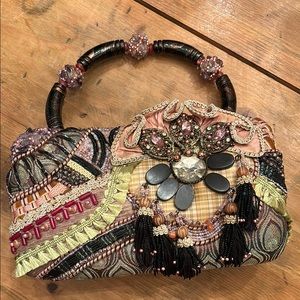 Mary Frances Elegant Multicolor Beaded Handbag